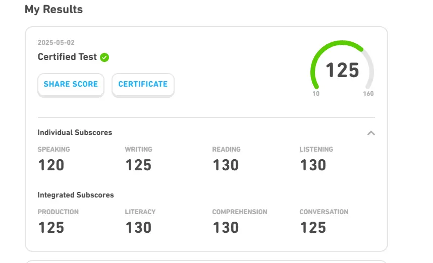 Duolingo Official Practice Test